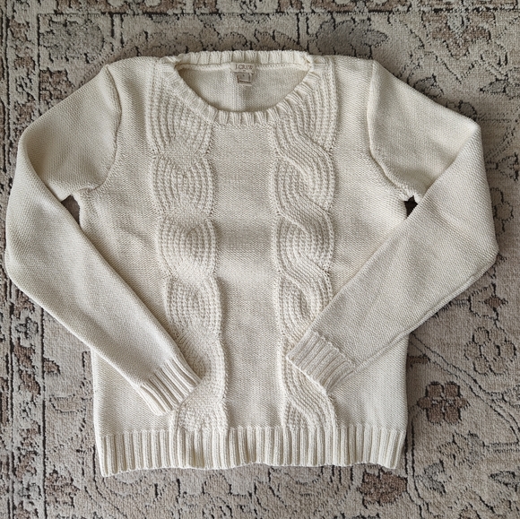 JCrew Cream Knitted Sweater - Picture 1 of 3